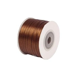 Wstążka Satynowa 3mmx91m - Ciemny Brązowy Nr 142