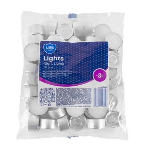 Świeczki Podgrzewacze Night 8h kpl. 50szt