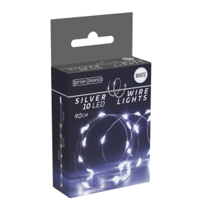 Lampki LED 10 Diod Łezka na Baterie - Zimny Biały