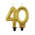 Świeczka Urodzinowa Cyfra 40 Metaliczna - Złoty