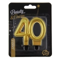 Świeczka Urodzinowa Cyfra 40 Metaliczna - Złoty