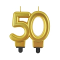 Świeczka Urodzinowa Cyfra 50 Metaliczna - Złoty