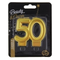 Świeczka Urodzinowa Cyfra 50 Metaliczna - Złoty