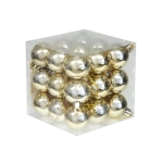 Bombki Plastikowe 40mm kpl. 27szt Błysk - Złoty