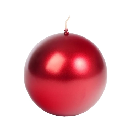 Świeca Kula 10cm K4 Metalik - Czerwony
