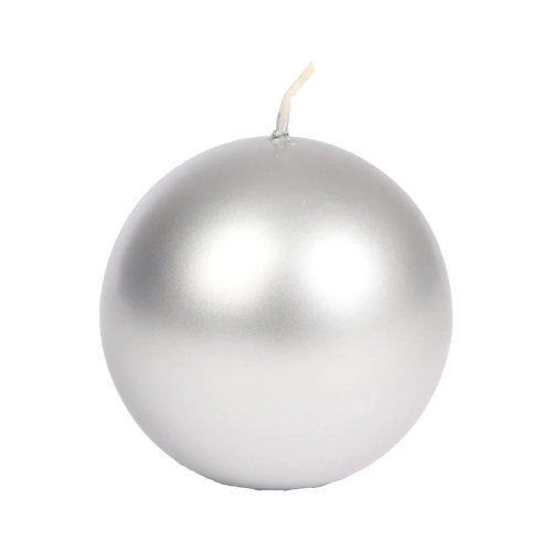Świeca Kula 10cm K4 Metalik - Srebrny