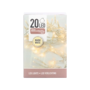 Lampki LED 20 Diod na Baterie - Biały Ciepły
