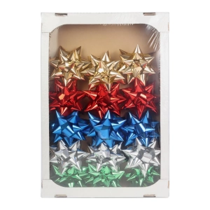 Rozety Kokardy Kolorowe 15cm kpl. 15szt Metalik