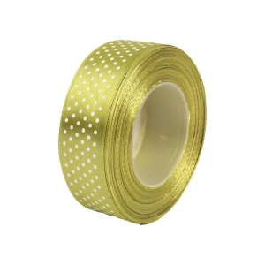 Wstążka Satynowa w Kropki 25mmx22,5m – Jasny Zielony Nr 149