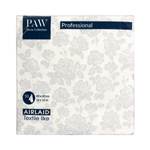 Serwetki PAW Professional Airlaid Róże Srebrne kpl. 50szt