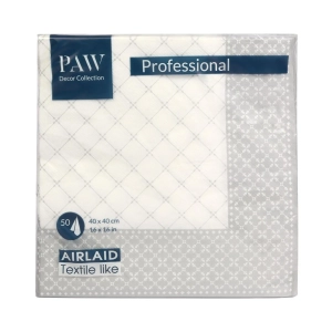 Serwetki PAW Professional Airlaid Subtle Grid kpl. 50szt -  Srebrny