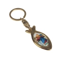 Brelok Metalowy Ryba 4,5cm Św. Krzysztof/MB Częstochowska - Złoty