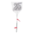 Pik Cyfra 25 z Brokatem 25cm kpl. 5szt - Srebrny 