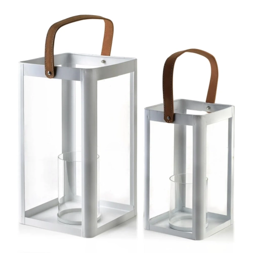 Lampiony Metalowe Louis kpl. 2szt - Biały