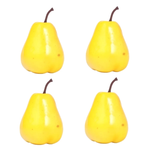 Sztuczne Gruszki Dekoracyjne 6cm kpl. 4szt - Żółty
