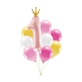 Balony Zestaw na Roczek dla Dziewczynki 9 Elementów