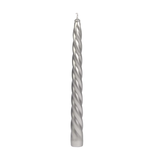 Świeca Fortepianowa 23cm kpl. 10szt Metalik - Srebrny