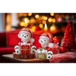 Świeca Figurka Winter Teddy Bear 8cm - 2 wzory