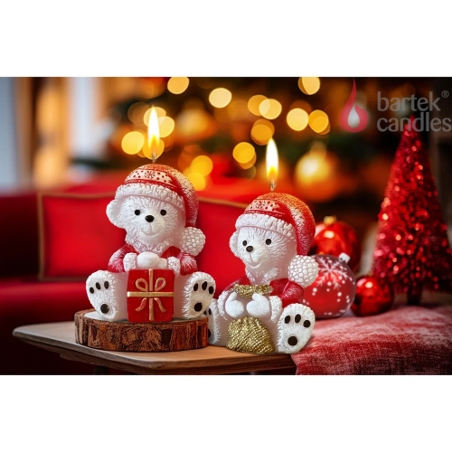 Świeca Figurka Winter Teddy Bear 8cm - 2 wzory