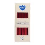 Świeca Gładka Stożkowa 24,5cm kpl. 10szt Metalik - Czerwony