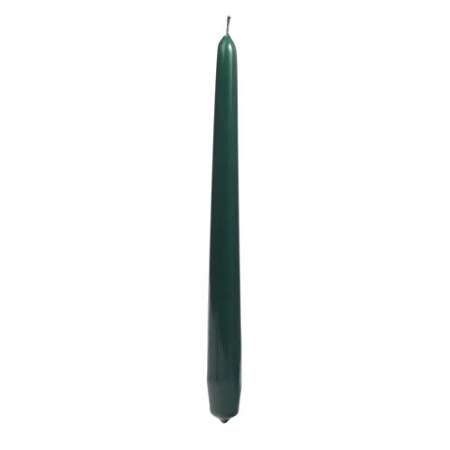 Świeca Gładka Stożkowa 24cm kpl. 10szt Lakier - Choinkowy Zielony