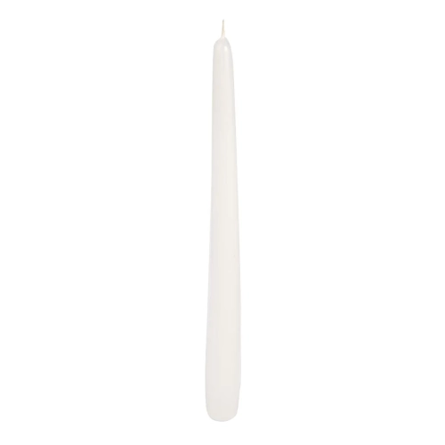 Świeca Gładka Stożkowa 24cm kpl. 10szt Lakier - Biały