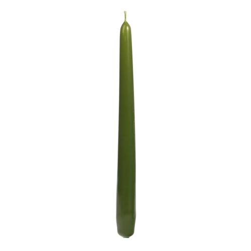 Świeca Gładka Stożkowa 24cm kpl. 10szt Lakier - Oliwkowy