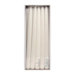 Świeca Stożkowa Drapana z Brokatem 29cm kpl. 10szt - Biały
