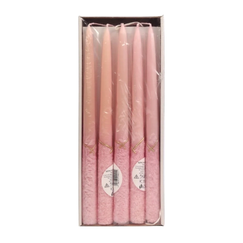 Świeca Stożkowa Karpatka 29cm kpl. 10szt - Różowy