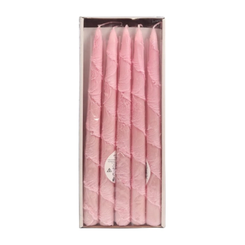 Świeca Stożkowa Kora 29cm kpl. 10szt - Różowy