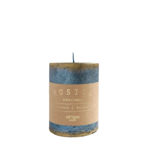 Świeca Rustic Słupek 7x9cm - Niebieski