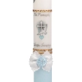 Świeca Liturgiczna Chrzest Duch Św./Cyrkonie 2966 - Niebieski/Złoty