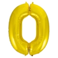 Balon Foliowy 92cm Cyfra 0 - Złoty