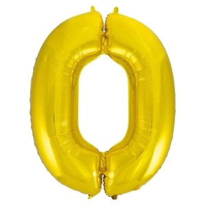 Balon Foliowy 92cm Cyfra 0 - Złoty