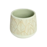 Osłonka Ceramiczna Złote Liście 10x11,5cm - Zielony