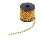 Łańcuch Dekoracyjny z Koralików 10mmx7m - Złoty