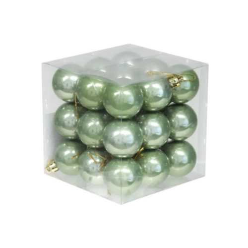 Bombki Plastikowe 40mm kpl. 27szt Opal - Zielony
