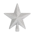 Czubek na Choinkę Gwiazda Srebrna z Brokatem 19cm 