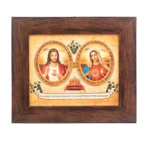 Obraz Obu Serc Jezusa i Maryi 28x33cm