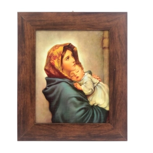 Obraz Matka Boska z Dzieciątkiem 33x28cm