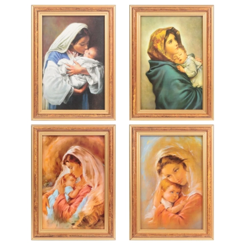 Obraz Matka Boska z Dzieciątkiem 17x13cm - Złota Ramka