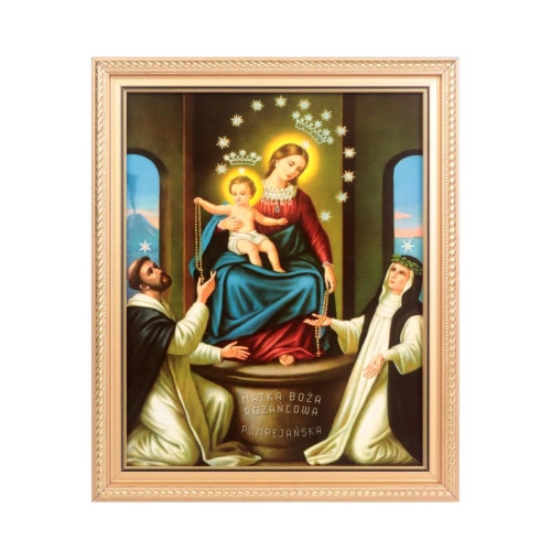 Obraz Matka Boska Różańcowa Pompejańska 28x23cm 