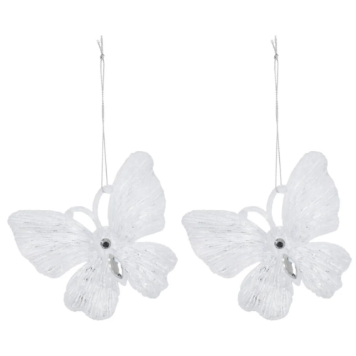 Zawieszka Akrylowa Motyl 9x11cm kpl. 2szt - Biały