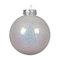 Bombka Choinkowa Perłowa z Brokatem 8cm