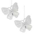 Zawieszka Akrylowa Motyl 9x11cm kpl. 2szt - Srebrny