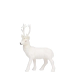 Figurka Renifer Flokowany 18cm - Biały