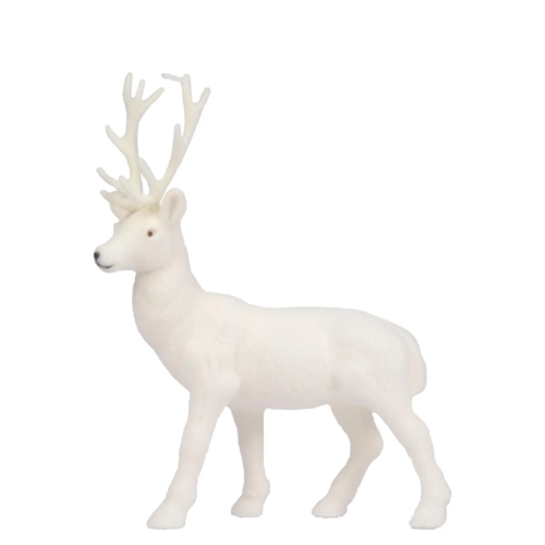 Figurka Renifer Flokowany 28cm - Biały