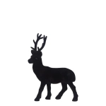 Figurka Renifer Flokowany 18cm - Czarny