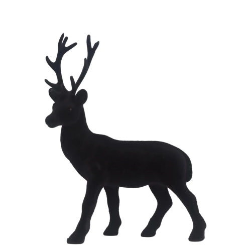 Figurka Renifer Flokowany 28cm - Czarny