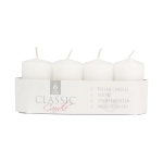 Świeca Adwentowa Słupek 4x7cm kpl. 4szt - Biały